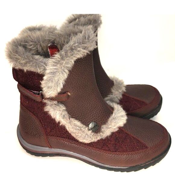 Jambu Shoes - Jambu Eskimo Women's Burgundy Faux Fur Lined Leather Snow Boots 7M